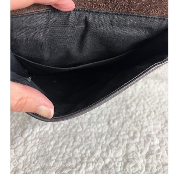 Vintage Eddie Bauer Brown Pebbled Leather Crossbody Purse - Picture 5 of 8